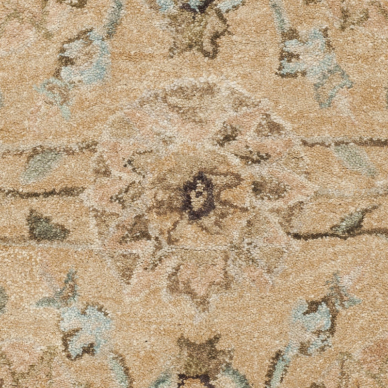 Tapis doré en laine touffeté à la main Ladd, Tapis de couloir 2 pi 6 po x 12 pi