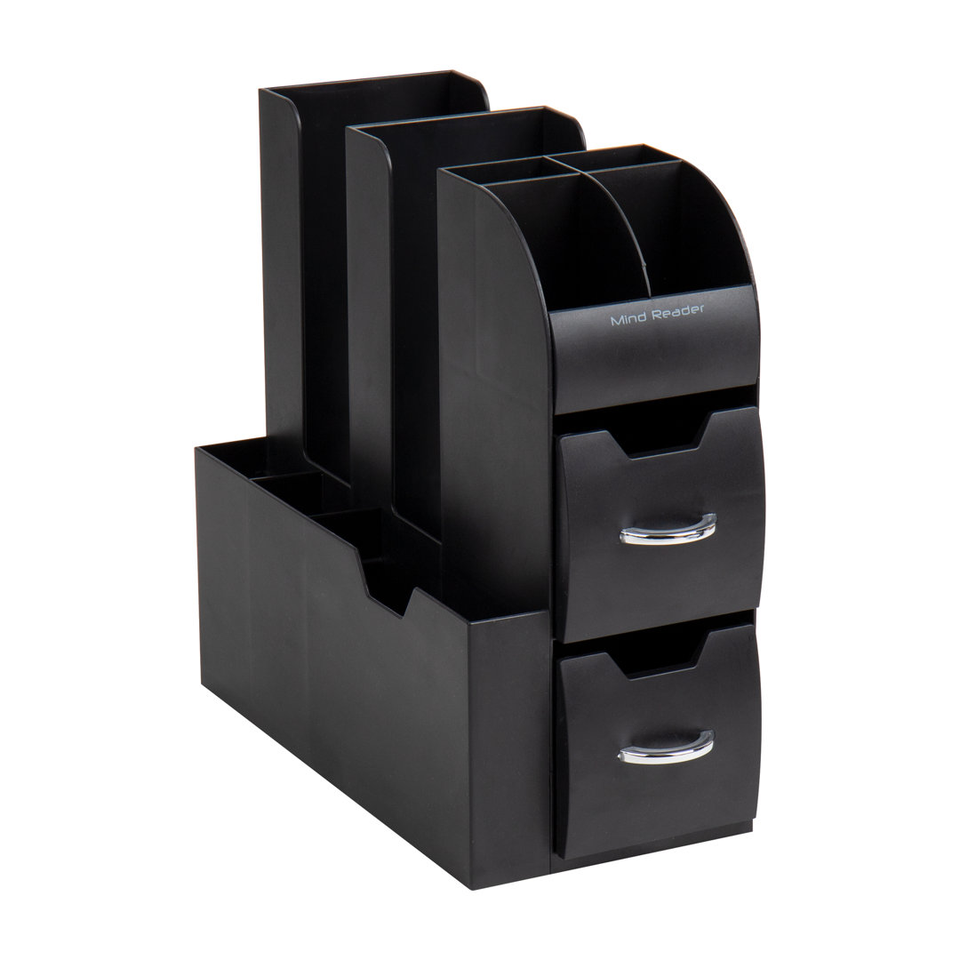 Mind Reader Cup and Condiment Station, Countertop Organizer, Coffee Bar, Kitchen, 5.35"L x 11.25"W x 11.15"H, 2-Pack Mind Reader