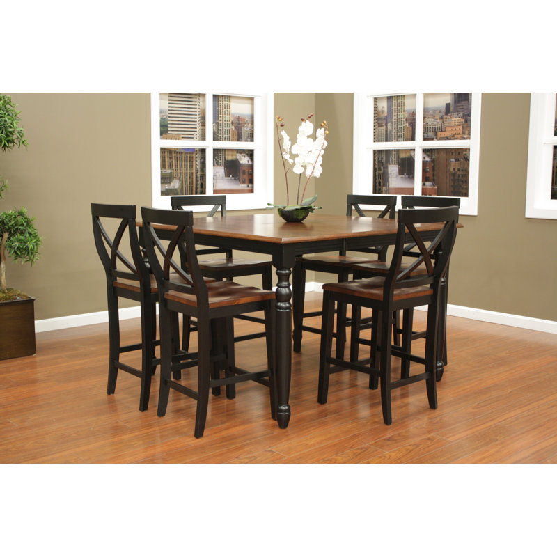 Deer Lodge 6 - Person Extendable Four Leg Base Dining Set