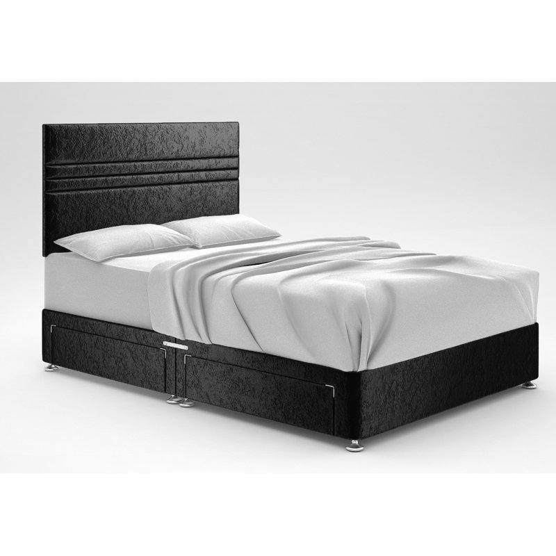 Ostara Divan Bed Base, Black, 2 Drawers Same Side, Small Single (2'6)