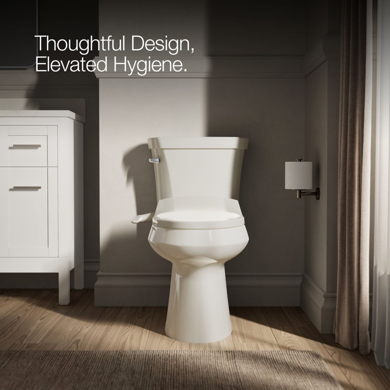 Puretide Toilet Elongated Bidet Seat, Biscuit