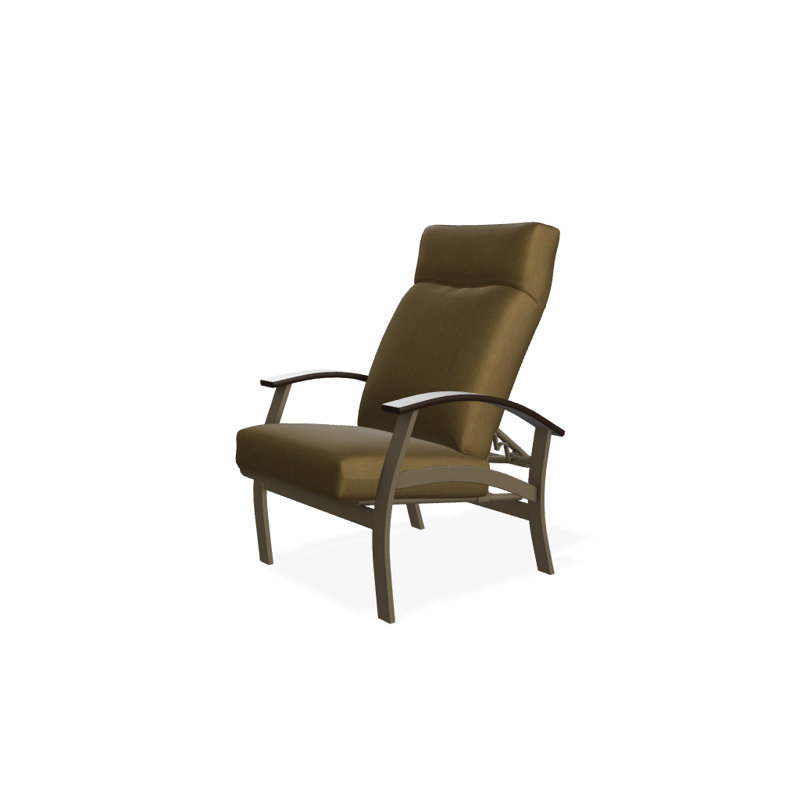 Chaise de patio inclinable avec coussins Askar, Toile Sunbrella® beige chiné, Bois de plage texturé, Kona P10