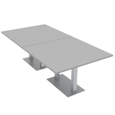 Table de conférence rectangulaire avec base en métal double