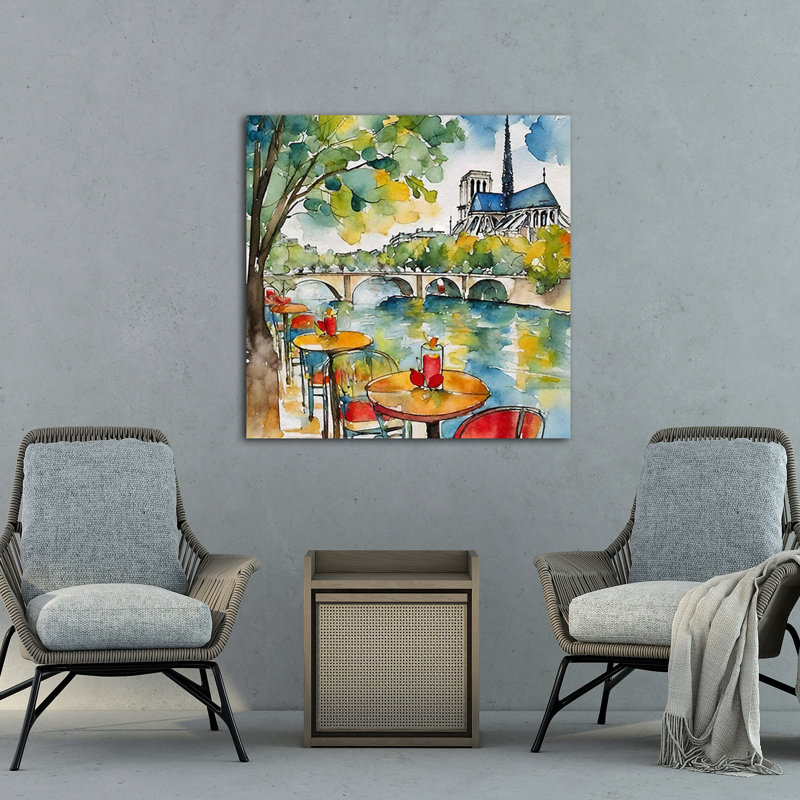 Dining On The Seine, 36" H x 36" W