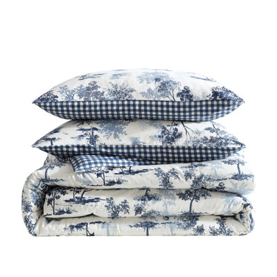 Eddie Bauer Vintage Forest Toile Cotton Reversible Comforter Set