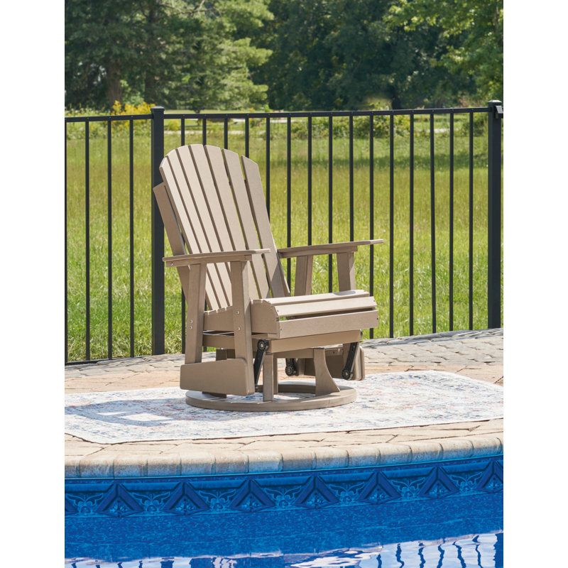 Lynbrook High - Density Polyethylene (HDPE) Gliding Adirondack Chair, Brown