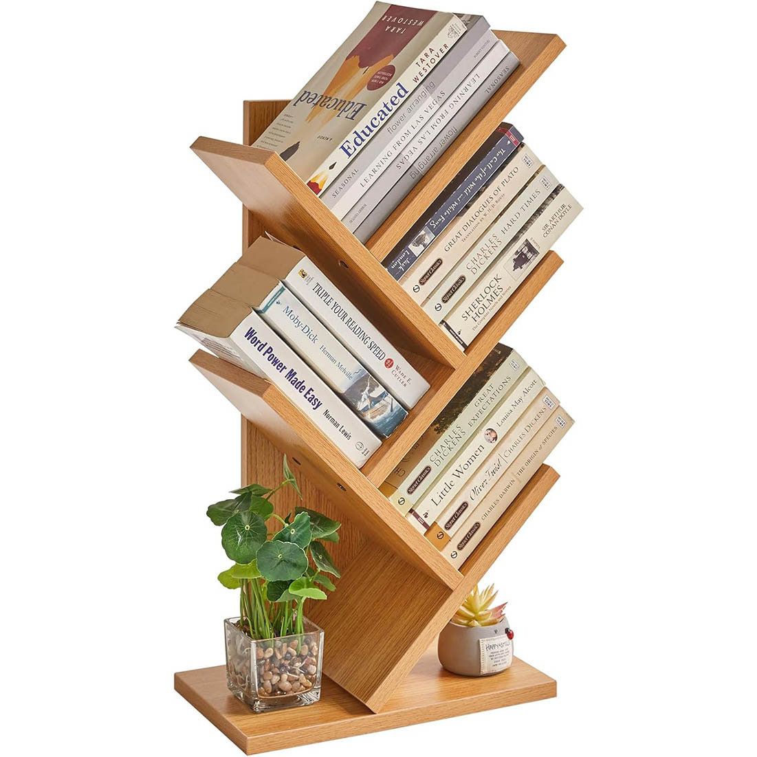 Alpen Home 4 Tier Tree Bookshelf,Narrow Display Rack | Wayfair.co.uk