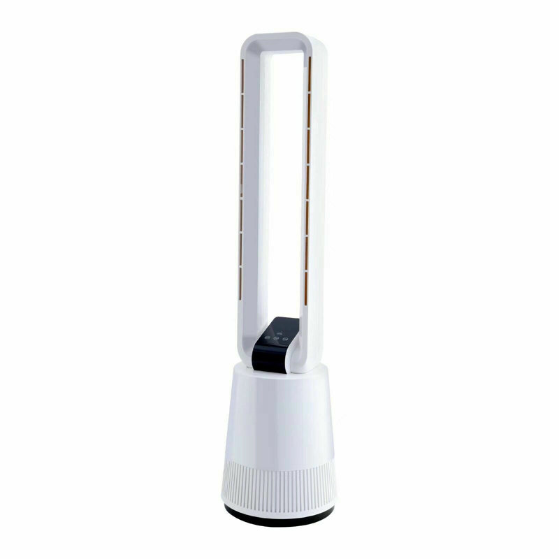 Ventilateur tour simple Deluxe 38 pouces, minuterie 3 vitesses et 15 heures, ventilateur sans lame à 45 oscillations, avec télécommande, ventilateur de circulation d'air pour la pièce, blanc