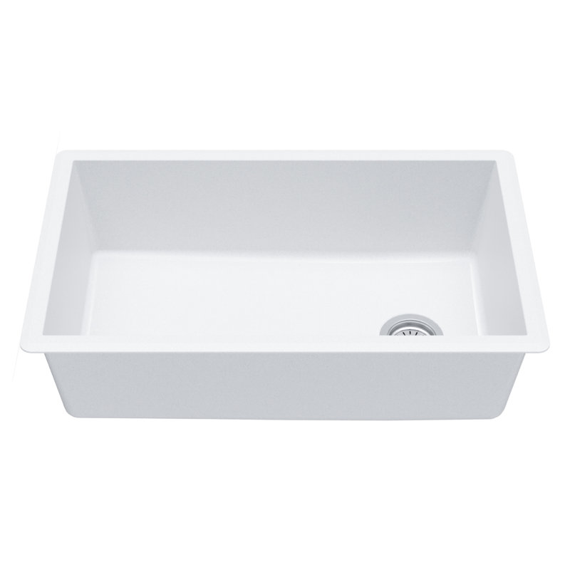 Karran Undermount Quartz Composite 31-3/4'' X 19-1/4'' Single Bowl Kitchen Sink, White