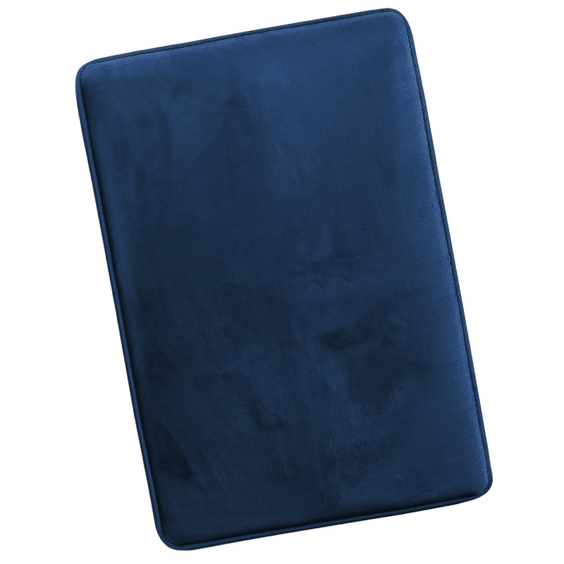 Tapis de bain en mousse viscoélastique ultra-doux avec envers antidérapant en PVC, Grand: L 32 po x l 20 po, Bleu royal