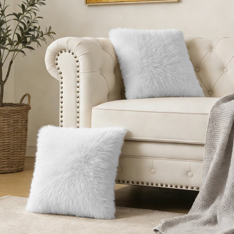 Cotton White Rectangular Backrest Cushion