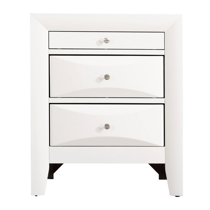 Table de chevet élégante et contemporaine, Blanc