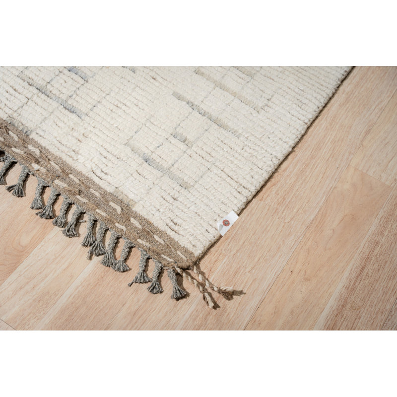 Tapis beige noué à la main Marrakech