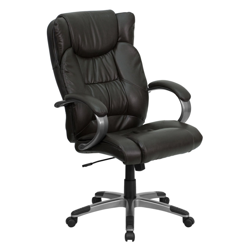 Fauteuil de direction pivotant en cuir Crafton, Espresso brun