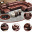 Upholstered 30.44 " Leather Power Reclining Sectional