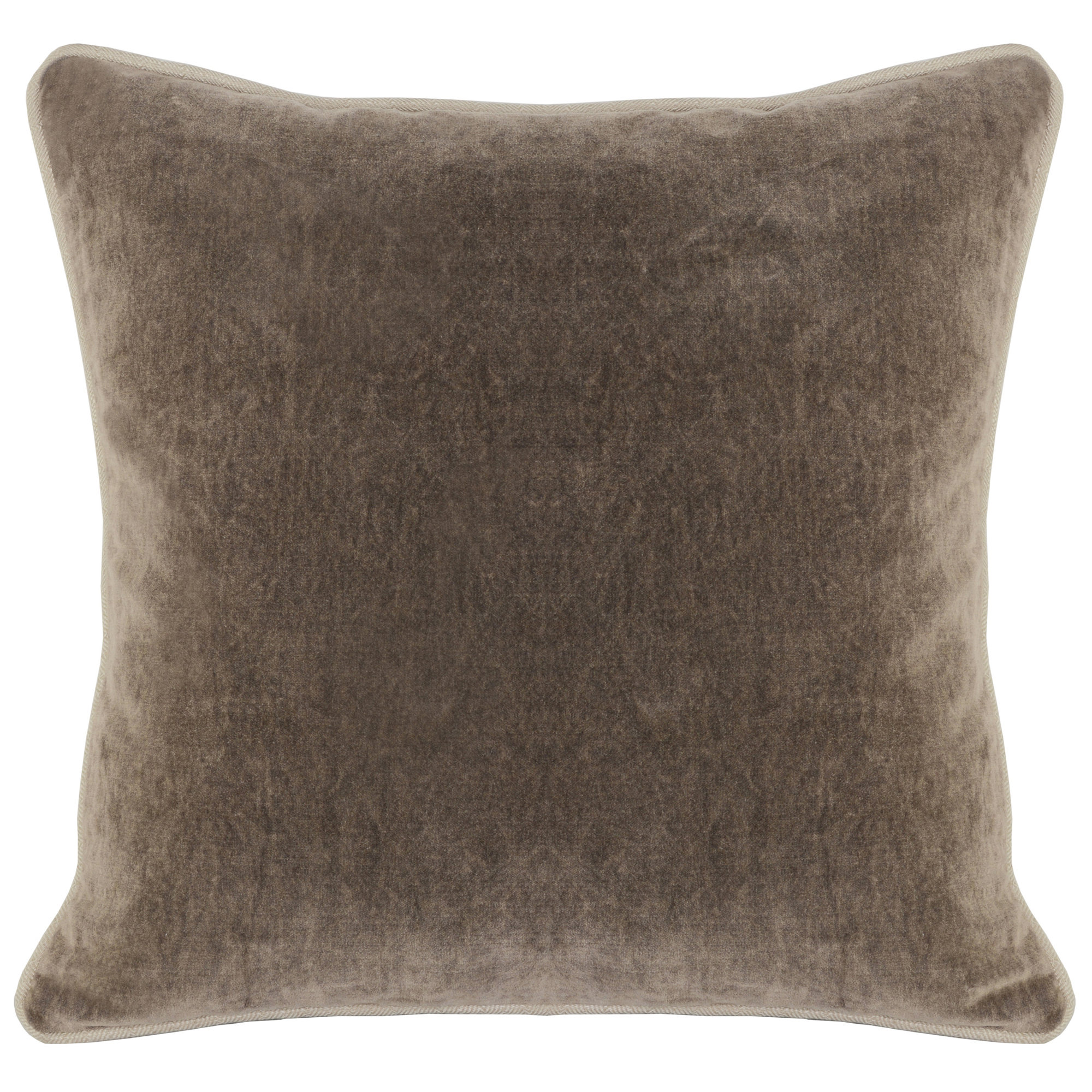 Goodall Velvet Pillow Cover & Insert, Square 18", Brown