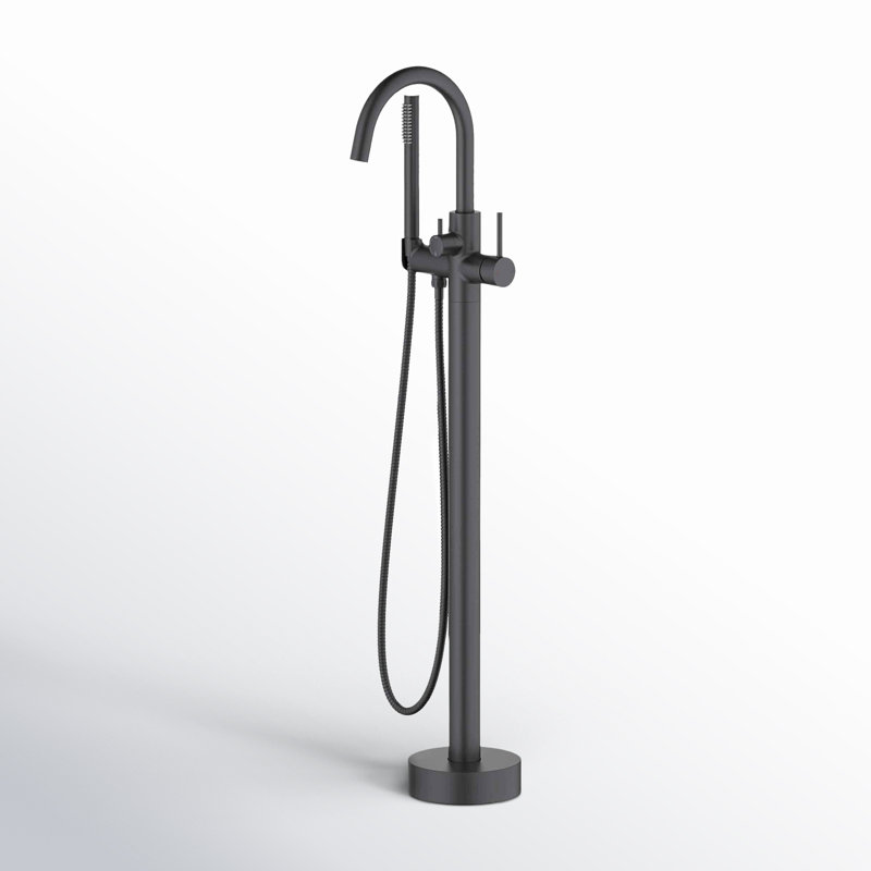 Circular Single Handle Tub Faucet, Matte Black