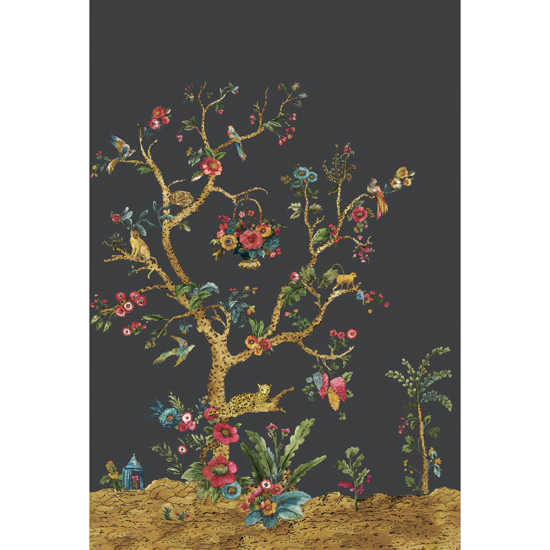 Tureka Floral Wallpaper, Charcoal