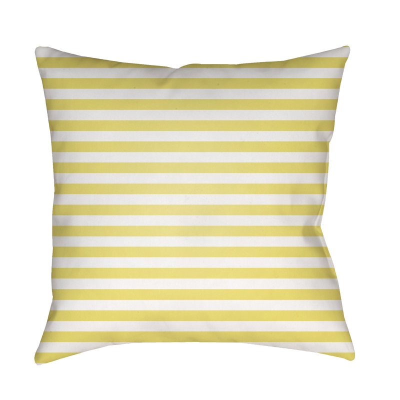  Indoor/Outdoor Throw Pillow, 18" H x 18" W x 3.5" D, Yellow