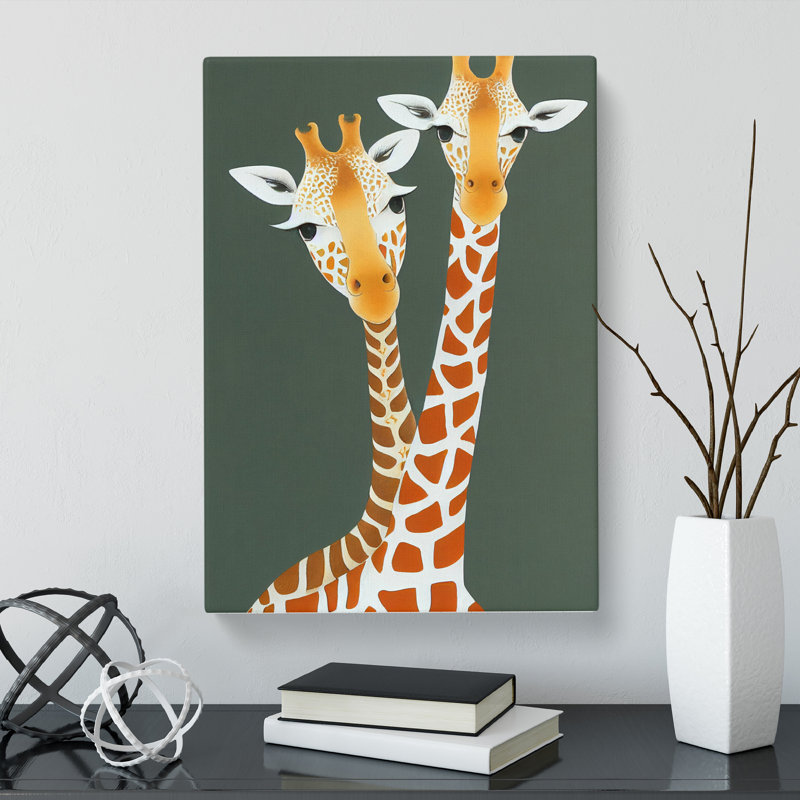 Giraffe Duo - Wrapped Canvas, 76cm H x 50cm W x 3cm D