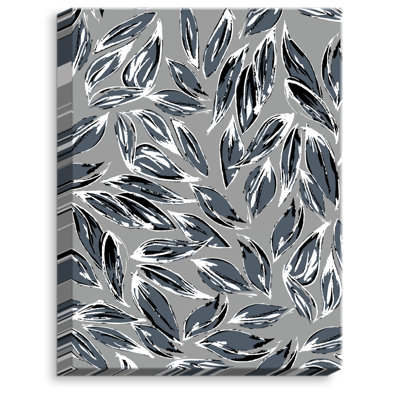 « grey leaf layers » par zara martina, impression sur toile tendue