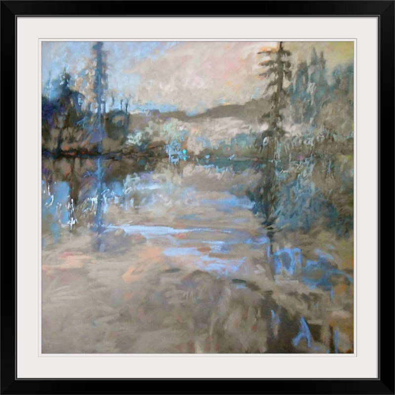 « river », reproduction d’art Jane Schmidt, H 24 po x l 24 po x P 1 po, Cadre noir