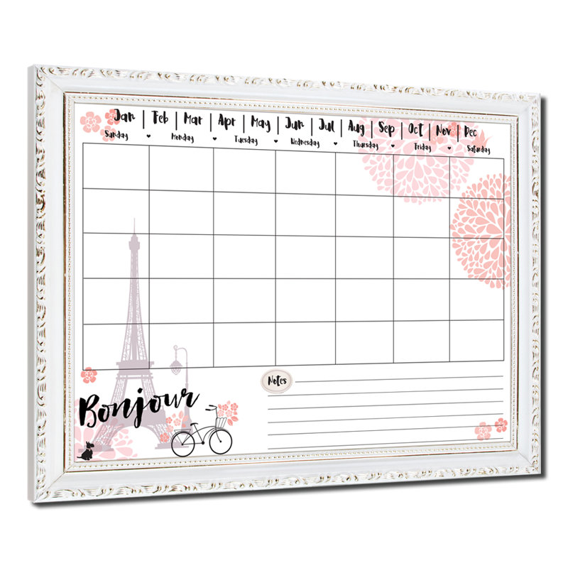 Tableau effaçable mural mural «Bonjour», H 20 po x l 30 po x P 0,75 po