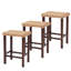 Tabourets de bar Seagrass tissés à la main - hauteur réglable de 26,3 po, pieds en bois d'hévéa massif, capacité de 250 lb, tabourets de comptoir rustiques pour îlot de cuisine