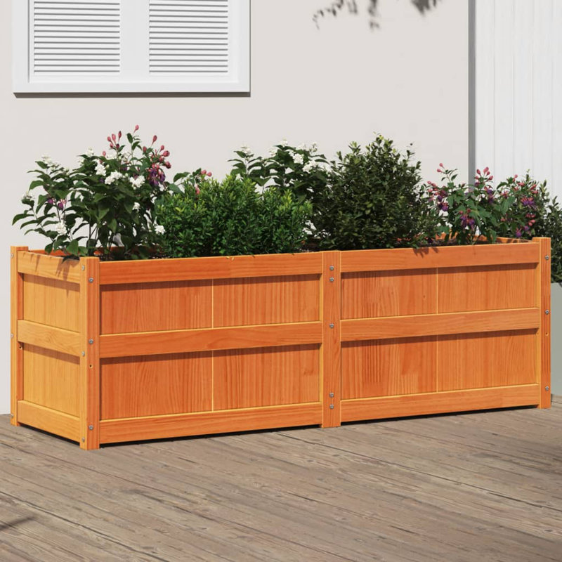 Brocklin Planter Box, 50cm H x 150cm W x 50cm D, Brown Pine