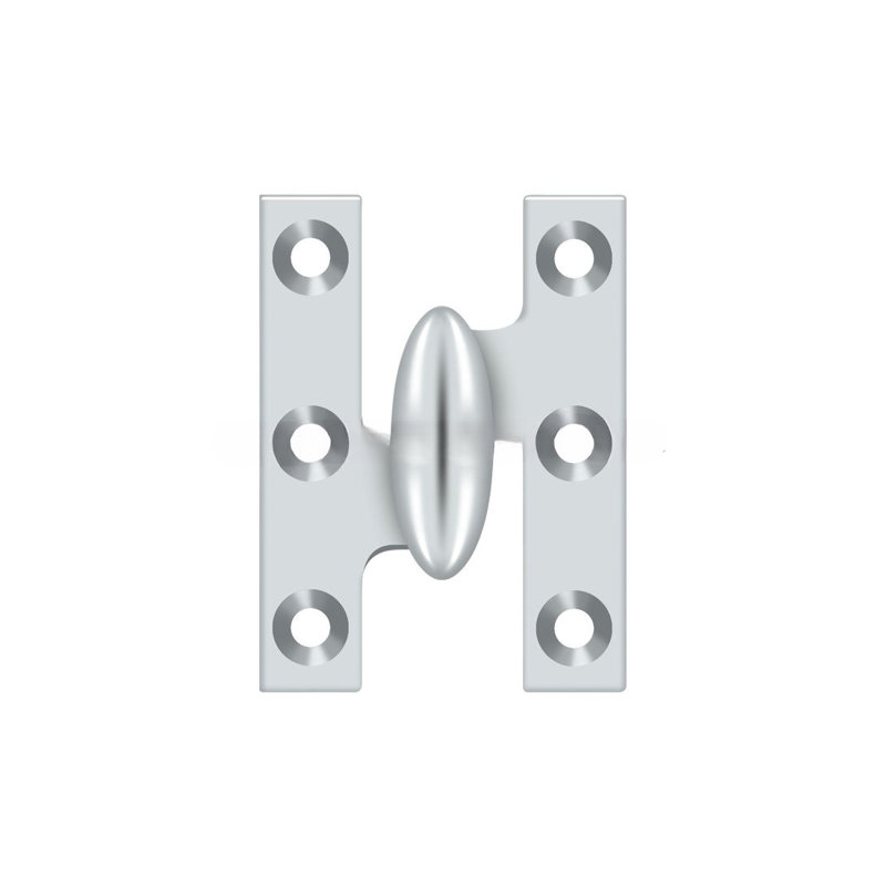2'' x 1.5'' Metal Butt Hinge, Left Hand, Polished Chrome