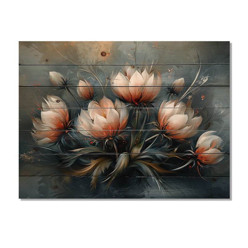 Gris gris, chardon d'hiver, Harmonie de la chanson IV - Art mural en bois de chardon - sur bois de pin naturel