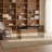 Black Tempered Glass Writing Desk With Flip-Top & Sliding Storage Drawers