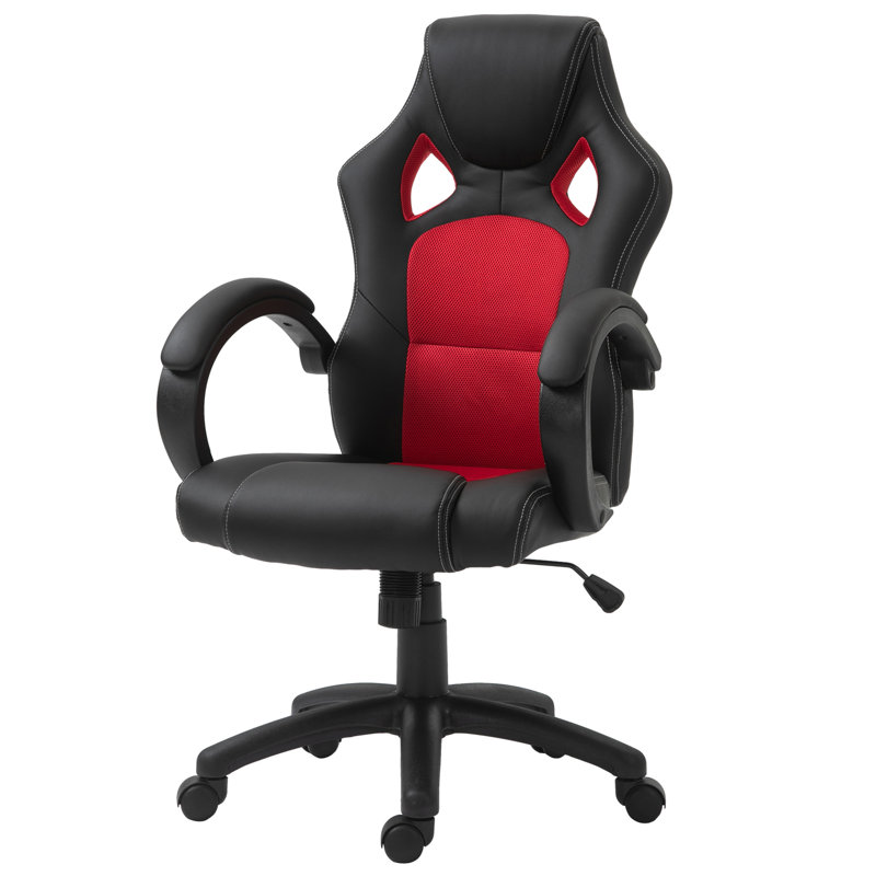 Inbox Zero Adjustable Swiveling PC & Racing Game Chair, Red