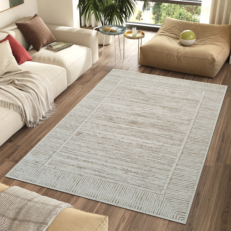 High-Low Savannah Beige/Brown Rug, Rectangle 7'10" x 10'1"
