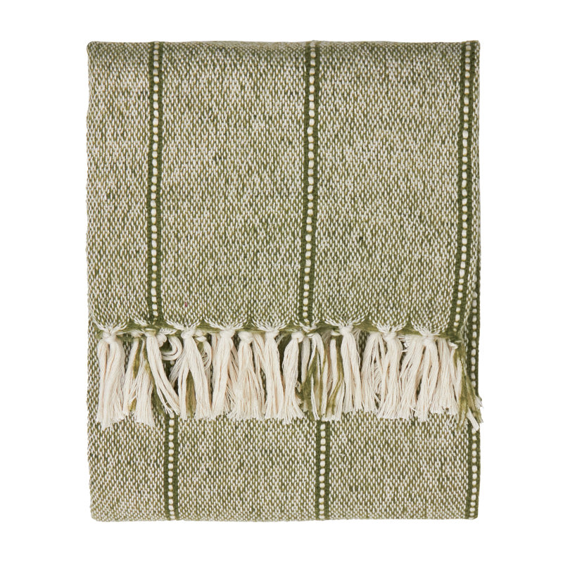 Hedon Machine Woven Throw Blanket, Green