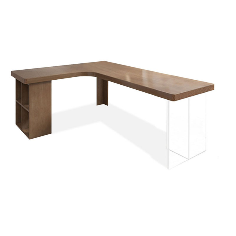 Bureau de direction en L en bois massif brun noisette, H 29,53 po x l 70,87 po x P 55,12 po, Retour à gauche