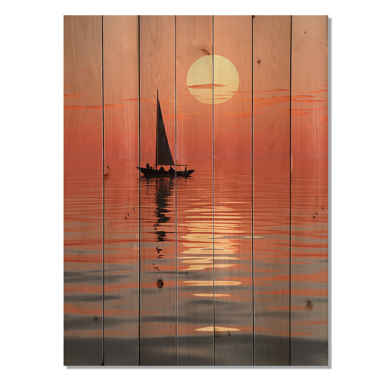 Coastal Sunset Serenity - Art mural en bois côtier sur bois de pin naturel, H 20 po x l 10 po