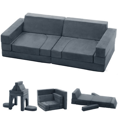 L-Shaped 9 - Piece Kids Soft Seating