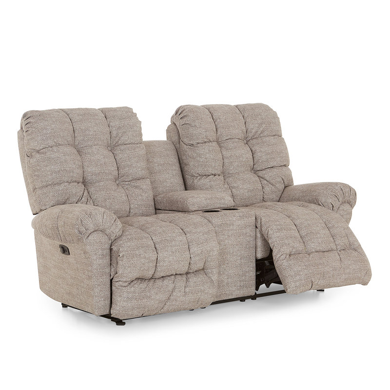 67'' Upholstered Reclining Loveseat, Ivory