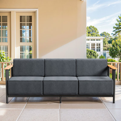 Carnahan 79" Outdoor Patio Sofa With 10" Thickness Cushions by Latitude Run