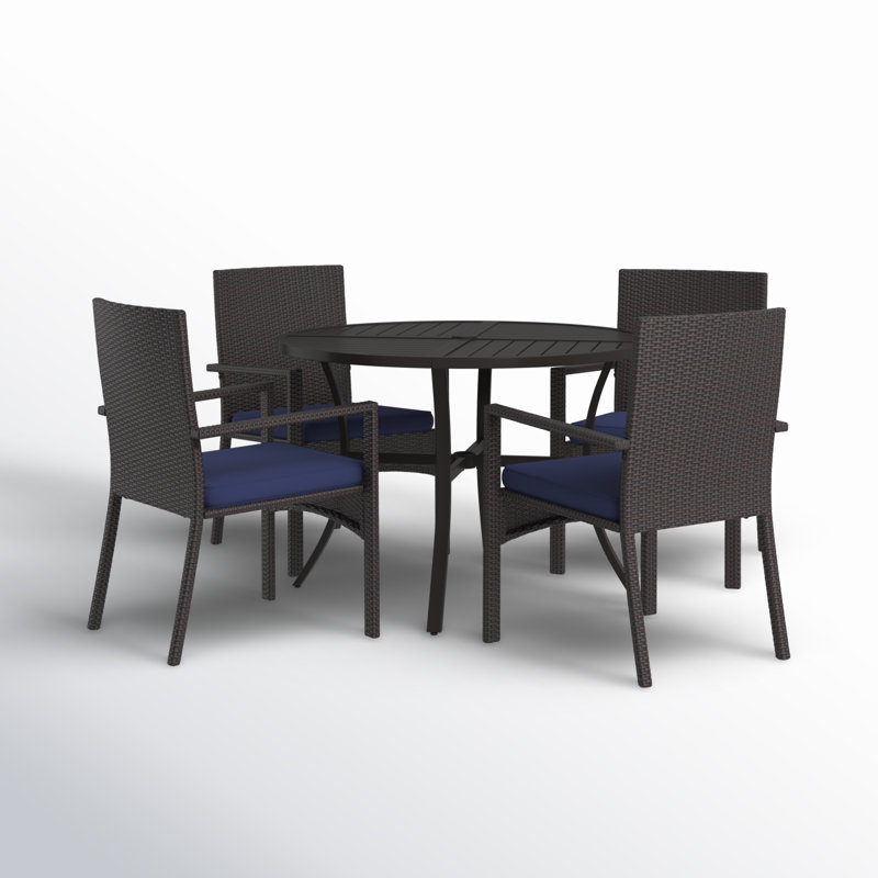 Alyah 4 - Person Patio Dining Set with Round Table , Cushions Included