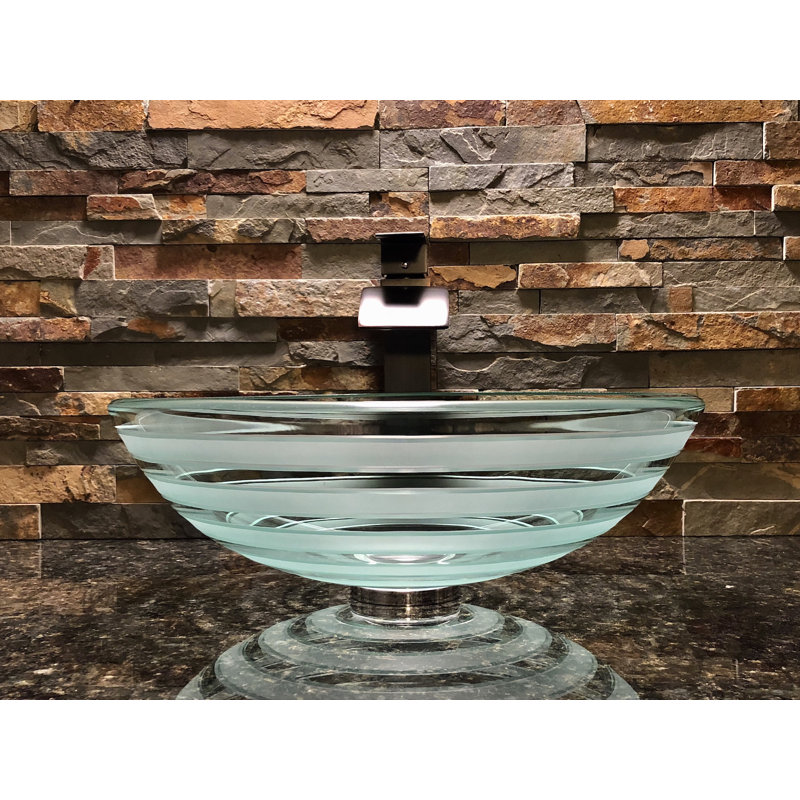 Lavabo de salle de bain à bateau circulaire en verre primo