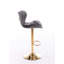 Ensemble de 2 tabourets de bar, avec repose-pieds chromé et base pivotante en velours à hauteur réglable et tabouret de bar simple Golden Leg-231264148
