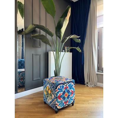 Halsey 60cm Wide Tufted Pouf Ottoman