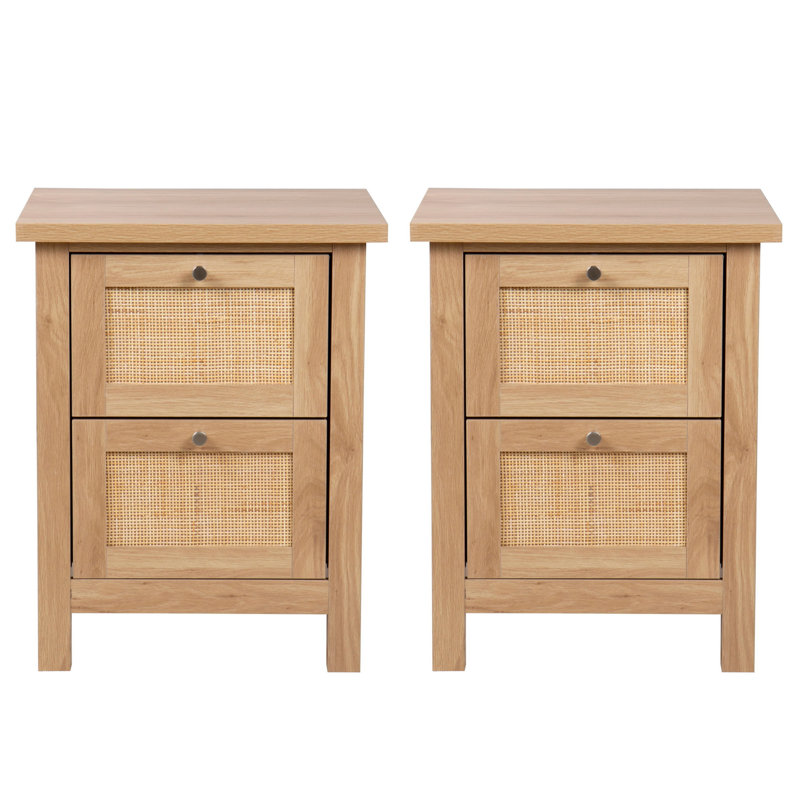 Ludden 48cm W Manufactured Wood Bedside Table, Brown