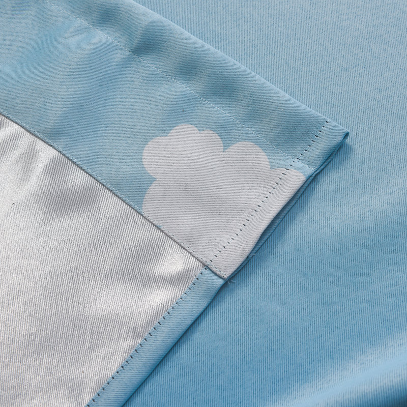 Cloud Pattern Blackout Kitchen Curtain 3‑Piece Set, 54"W x 18"L+26"W x 30"L  (Pack of 3)
