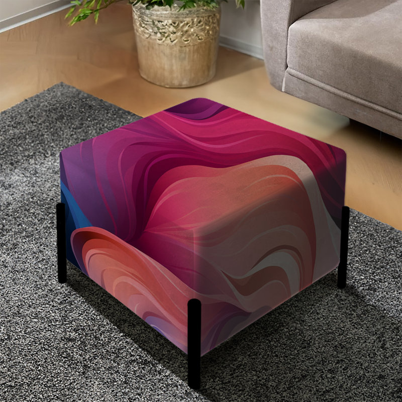 Rose mystique Aura Symphony Waves - repose-pieds carré abstrait