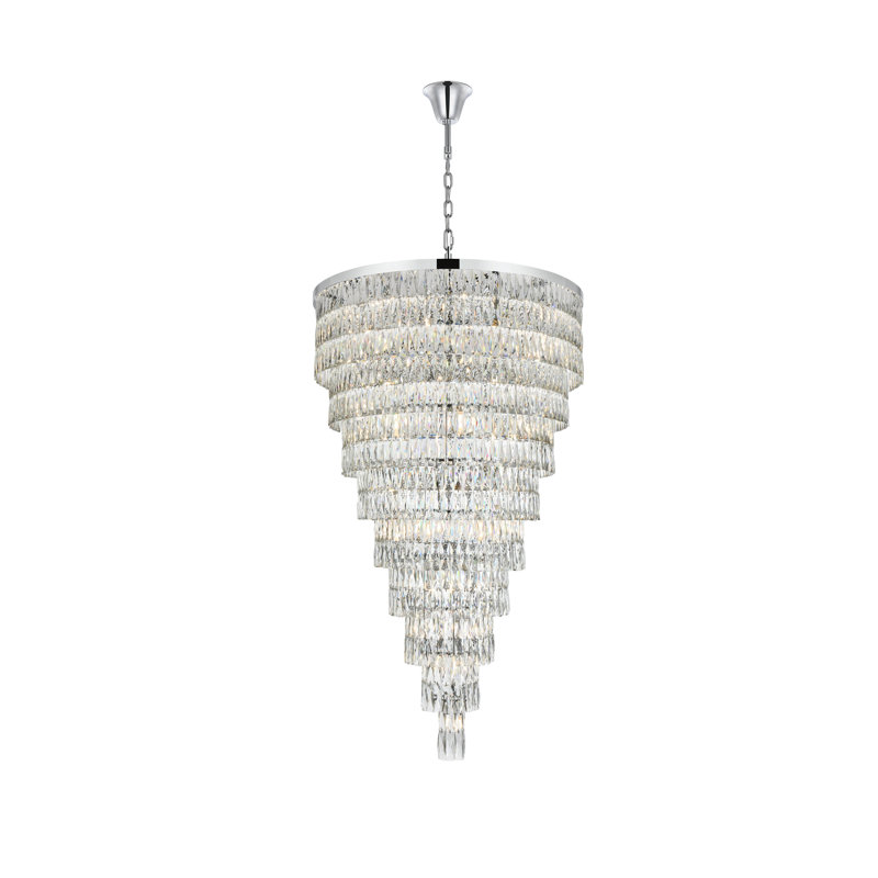 Lustre rectangulaire 41 pouces Iva, Chrome chrome