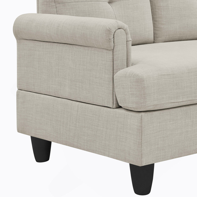 Canapé modulaire 2 pièces rembourré, Polyester beige