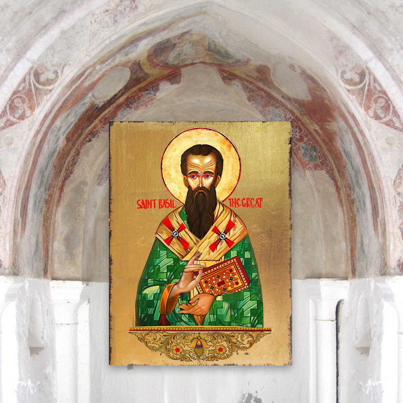 Saint Basil Painting by G.DeBrekht, 8" H x 6" W x 1.5" D